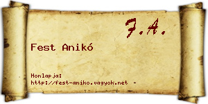 Fest Anikó névjegykártya
