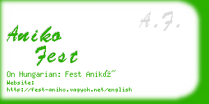 aniko fest business card